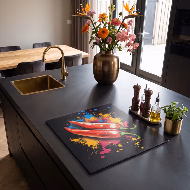 Induction hob protector - Pepper - Graffiti - Paint - Abstract - Modern - Colorful — 2