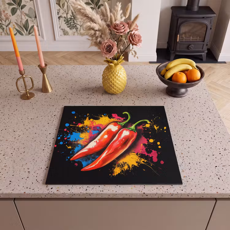 Induction hob protector - Pepper - Graffiti - Paint - Abstract - Modern - Colorful — 3
