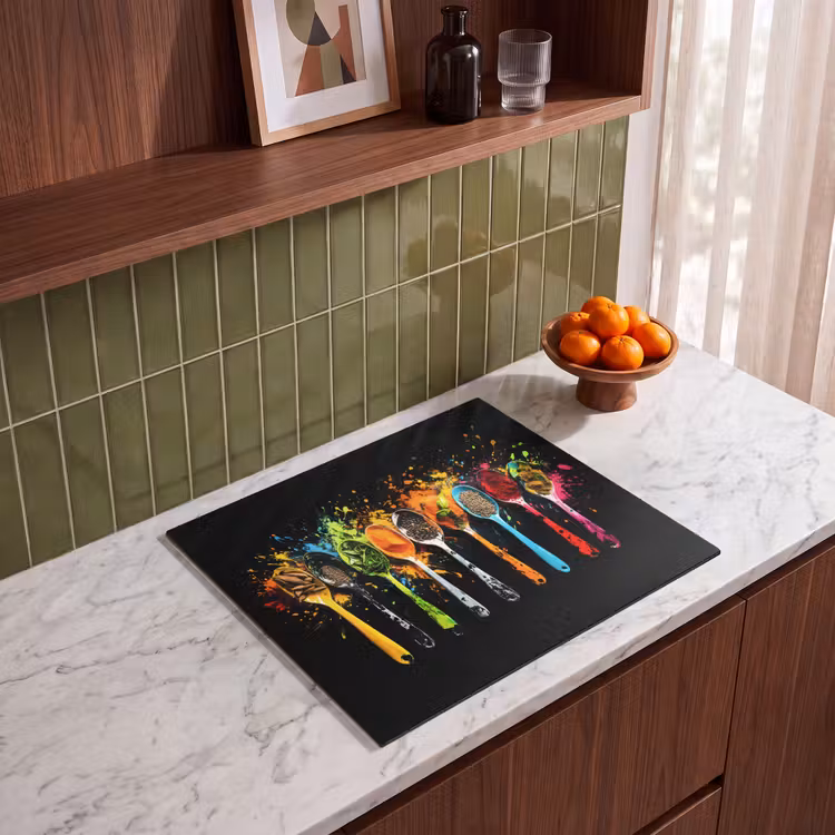 Induction hob protector - Spoons - Spices - Modern - Graffiti - Paint - Colorful — 4