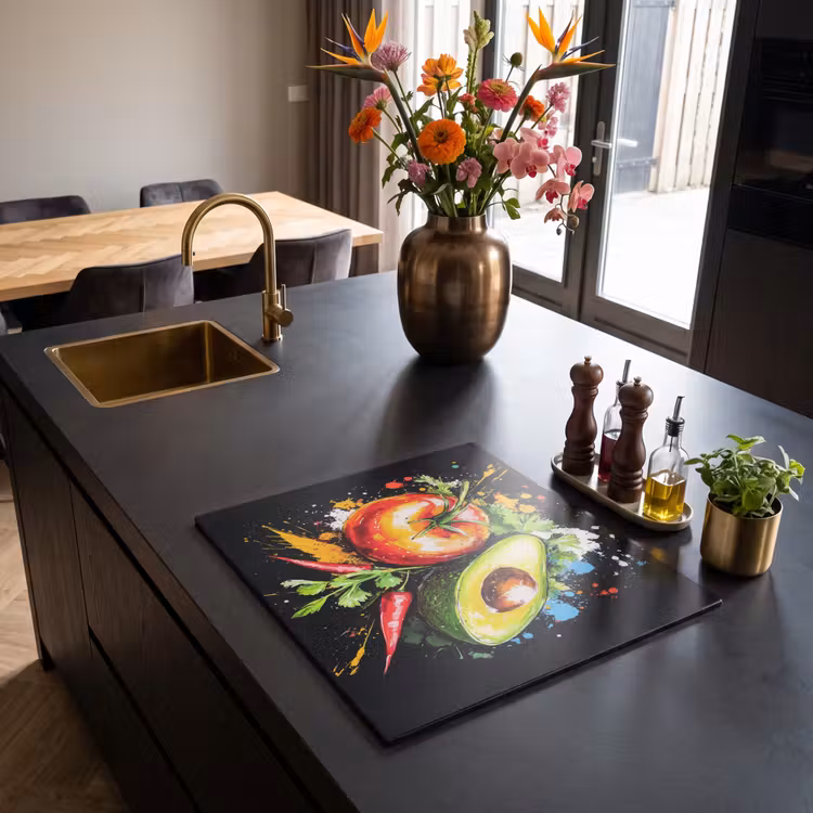 Induction hob protector - Tomato - Avocado - Pepper - Graffiti - Paint - Modern — 2