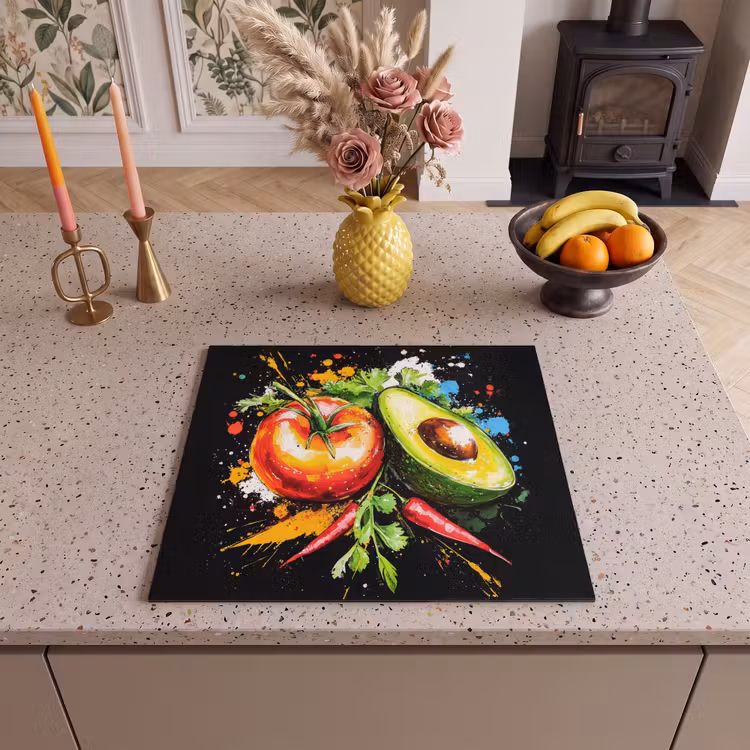 Induction hob protector - Tomato - Avocado - Pepper - Graffiti - Paint - Modern — 3