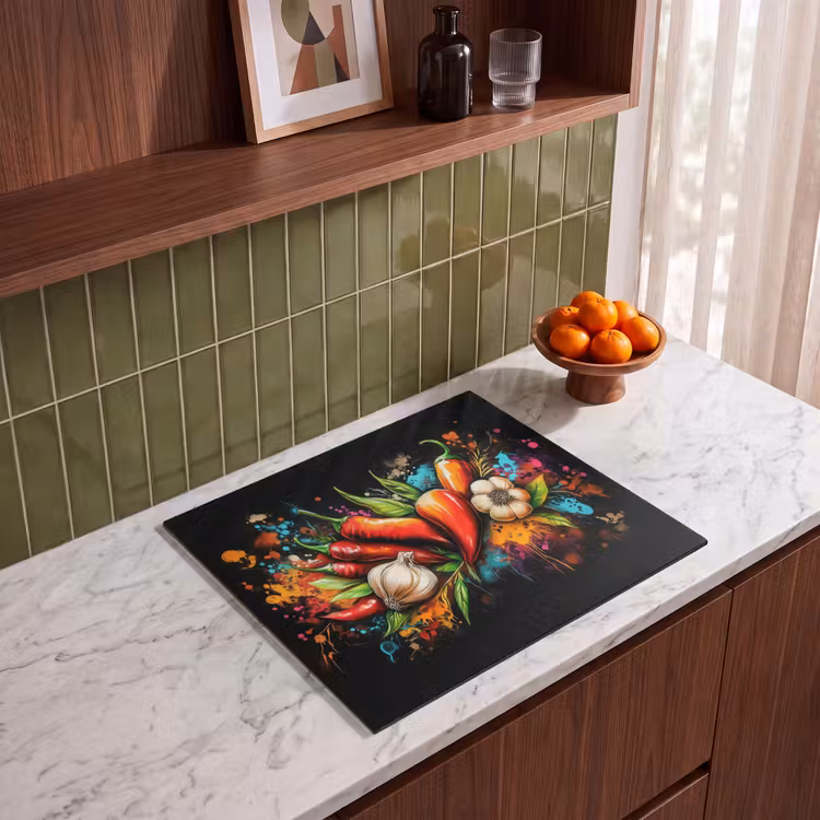 Induction hob protector - Vegetable - Pepper - Garlic - Graffiti - Paint - Colorful — 4