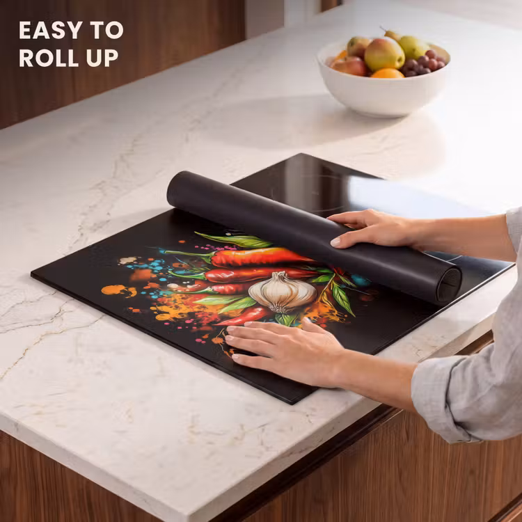 Induction hob protector - Vegetable - Pepper - Garlic - Graffiti - Paint - Colorful — 6