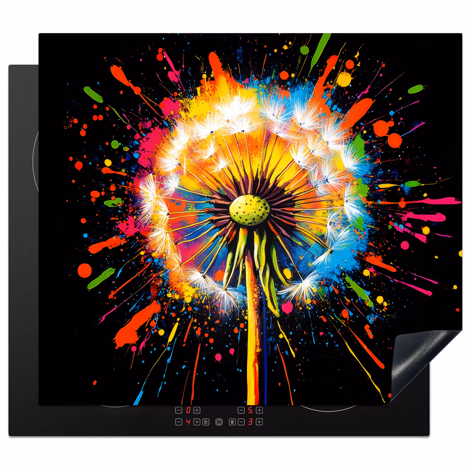 Induction hob protector - Dandelion - Graffiti - Colorful - Flowers - Nature — 1