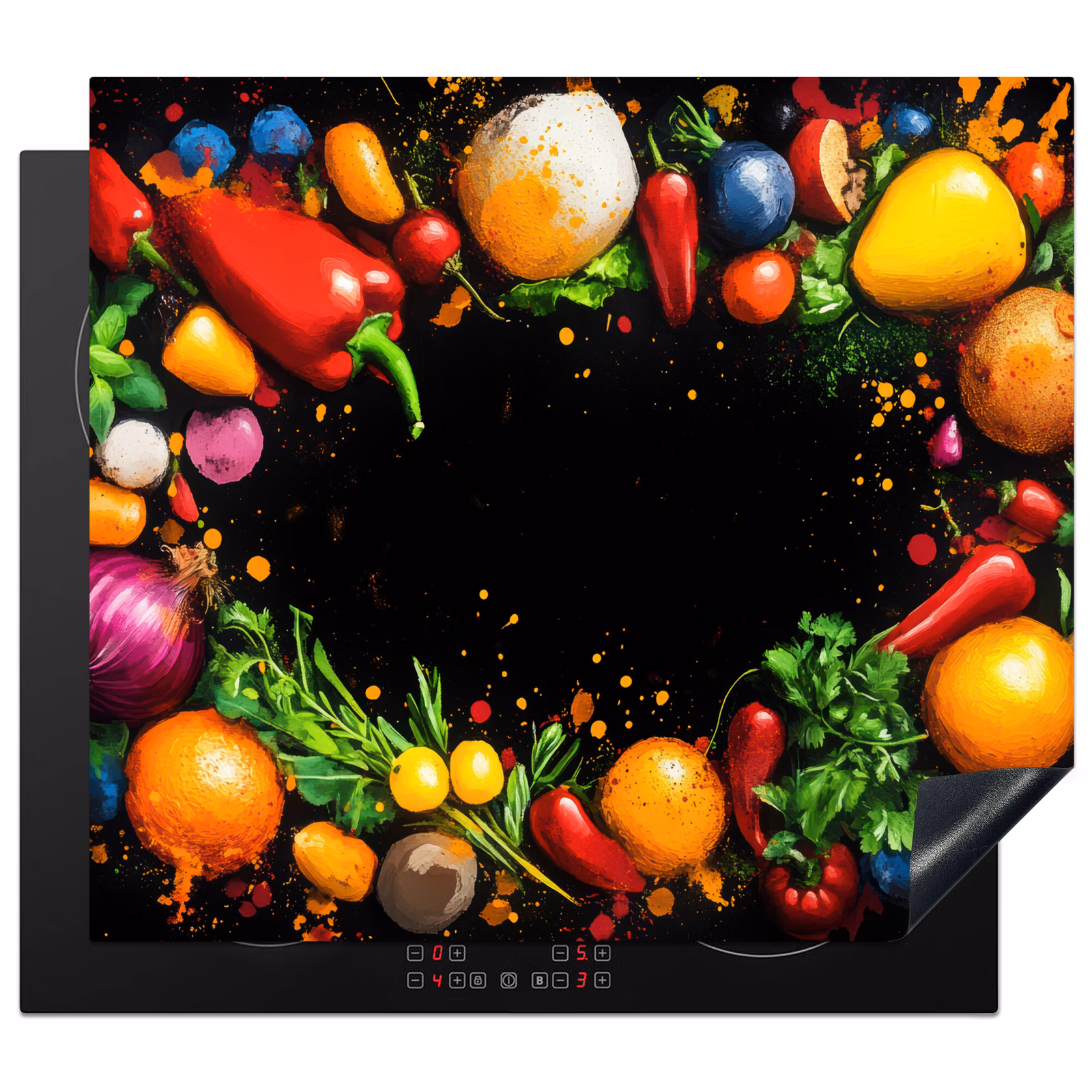 Induction hob protector - Vegetables - Graffiti - Colorful - Cooking - Abstract — 1