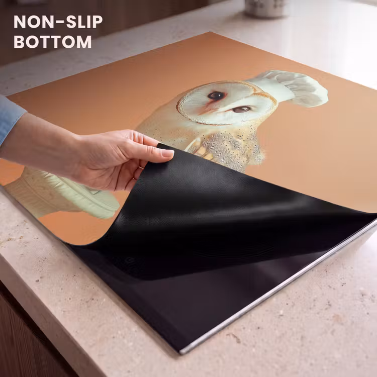 Induction hob protector - Barn owl - Chef's hat - Orange - Bird — 5