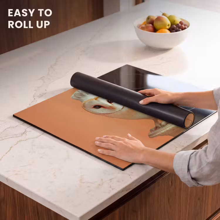 Induction hob protector - Barn owl - Chef's hat - Orange - Bird — 6