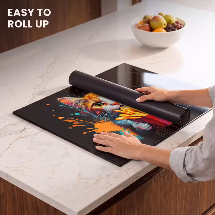 Induction hob protector - Cat - Food - Fries - Graffiti - Abstract — 6