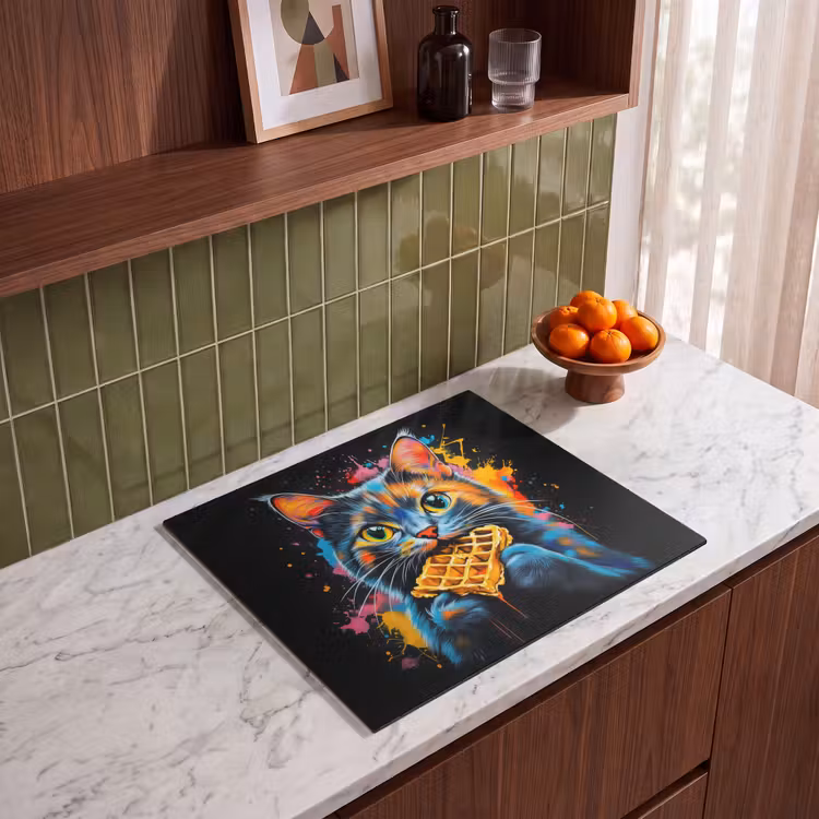 Induction hob protector - Cat - Graffiti - Colorful - Waffle - Food — 4