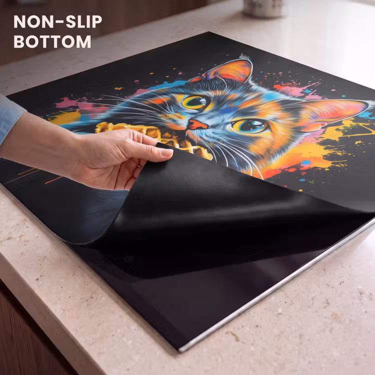 Induction hob protector - Cat - Graffiti - Colorful - Waffle - Food — 5