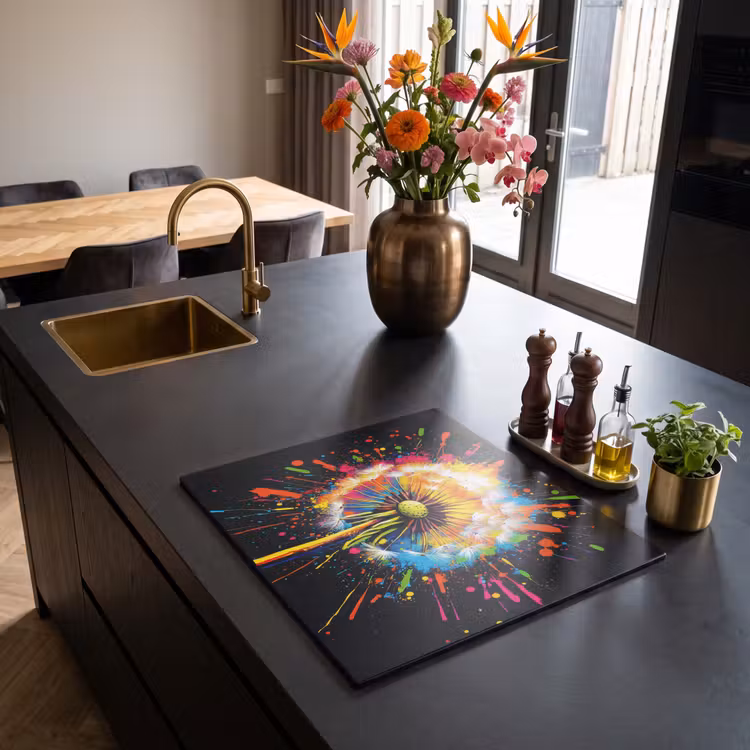 Induction hob protector - Dandelion - Graffiti - Colorful - Flowers - Nature — 2