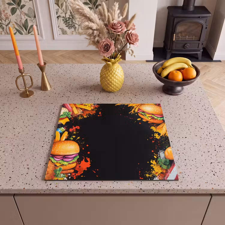 Induction hob protector - Fast food - Graffiti - Hamburger - Food - Modern — 3