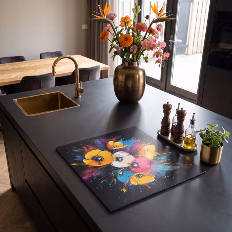 Induction hob protector - Flowers - Colorful - Graffiti - Modern - Bouquet — 2