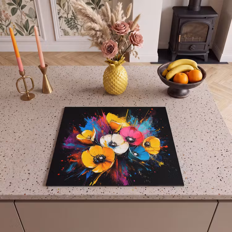 Induction hob protector - Flowers - Colorful - Graffiti - Modern - Bouquet — 3