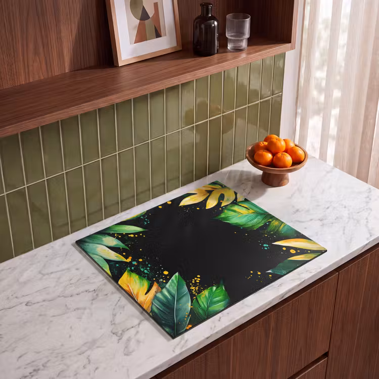 Induction hob protector - Leaves - Green - Yellow - Paint - Jungle — 4