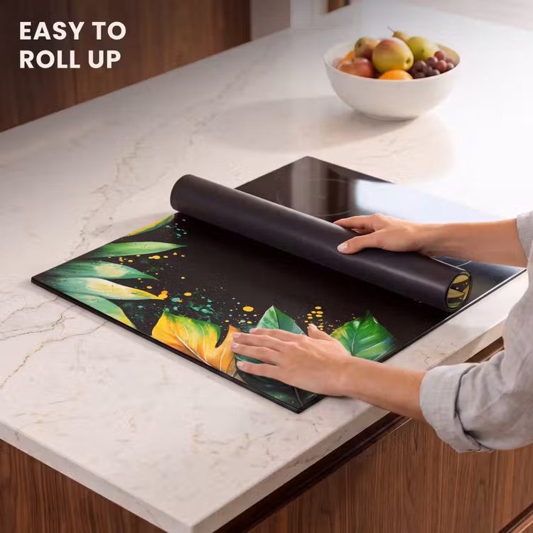 Induction hob protector - Leaves - Green - Yellow - Paint - Jungle — 6