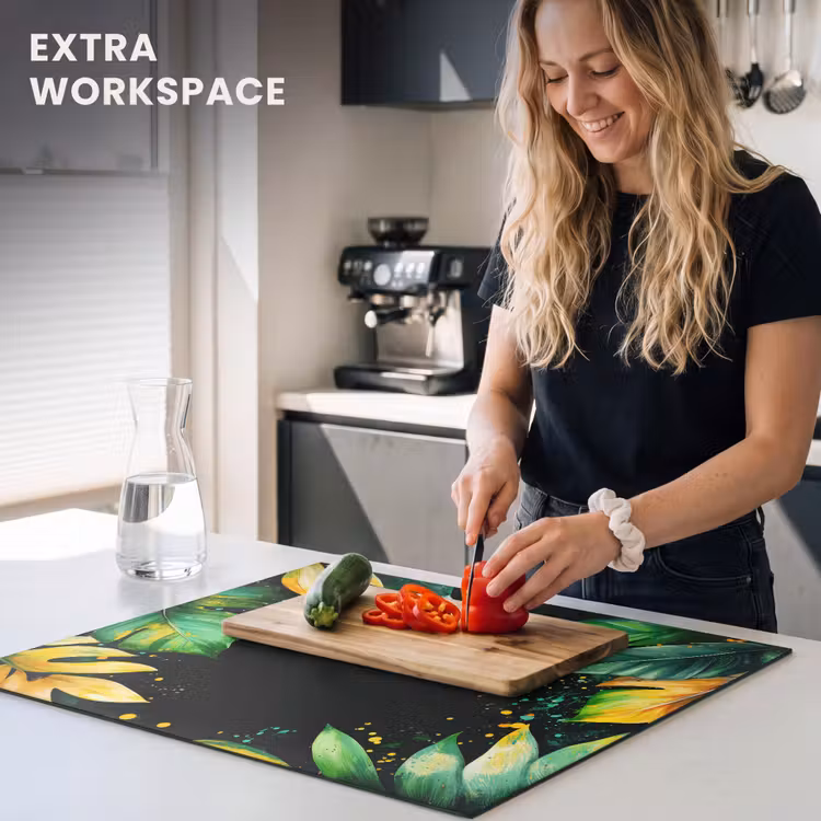Induction hob protector - Leaves - Green - Yellow - Paint - Jungle — 7