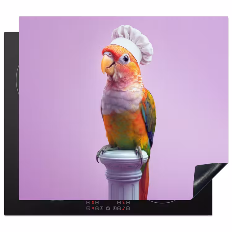 Induction hob protector - Parrot - Chef's hat - Curious - Bird — 1