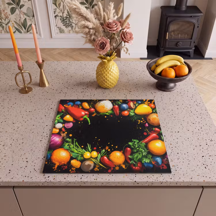 Induction hob protector - Vegetables - Graffiti - Colorful - Cooking - Abstract — 3