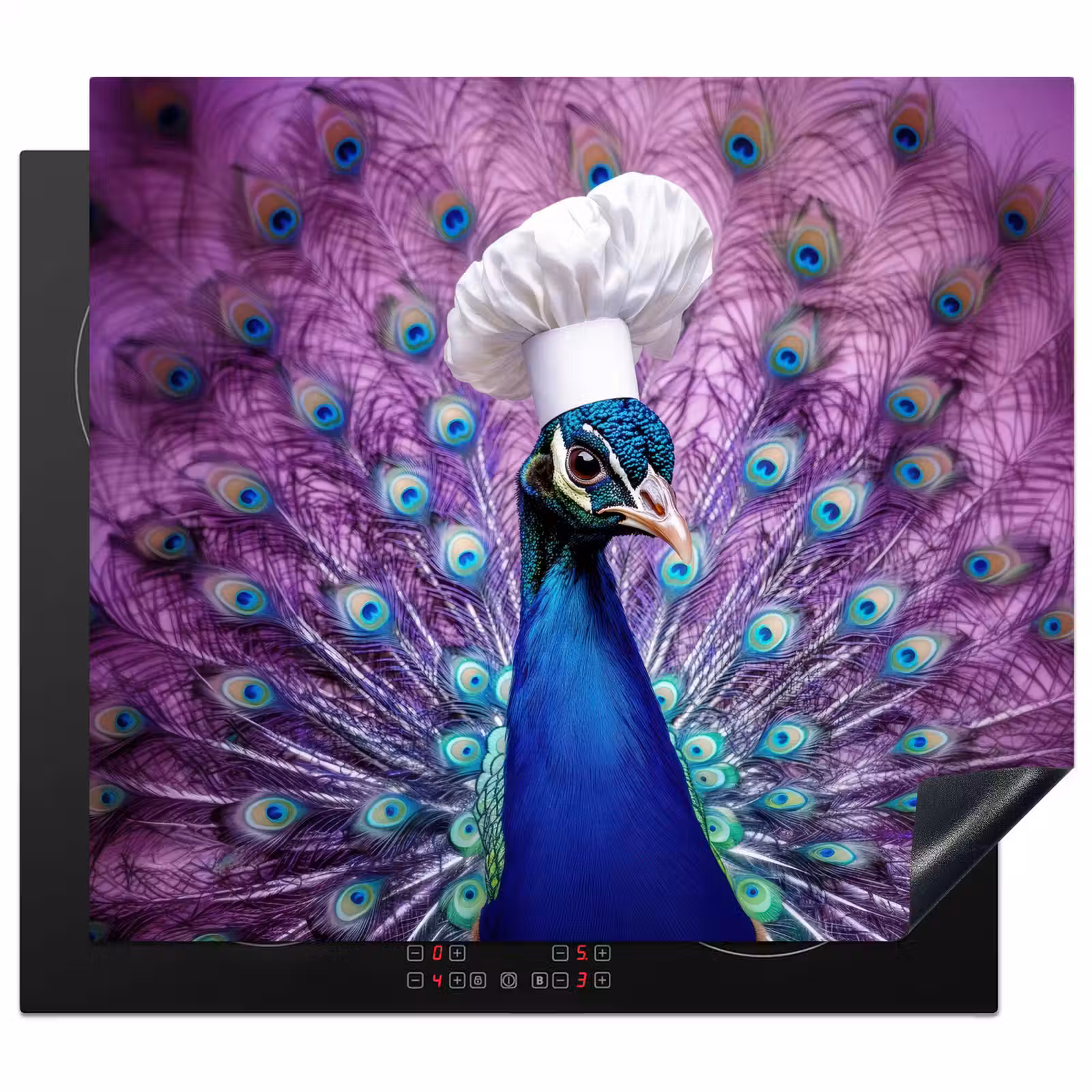 Induction hob protector - Peacock - Chef's hat - Cool - Purple — 1