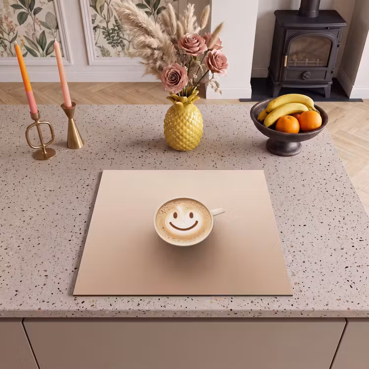 Induction hob protector - Coffee - Milk froth - Laughter - Beige — 3
