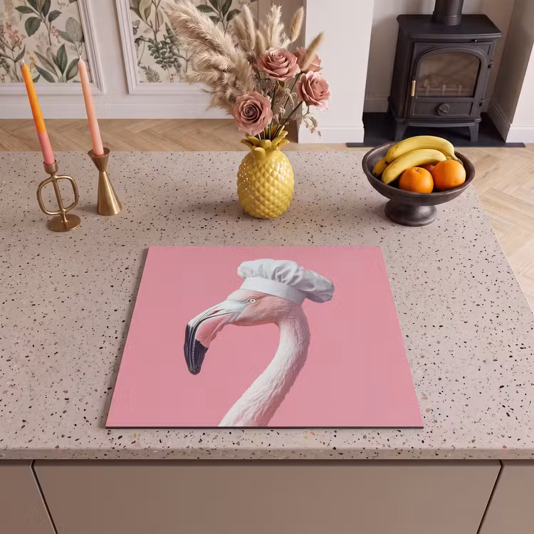 Induction hob protector - Flamingo - Pink - Chef's hat - Bird — 3