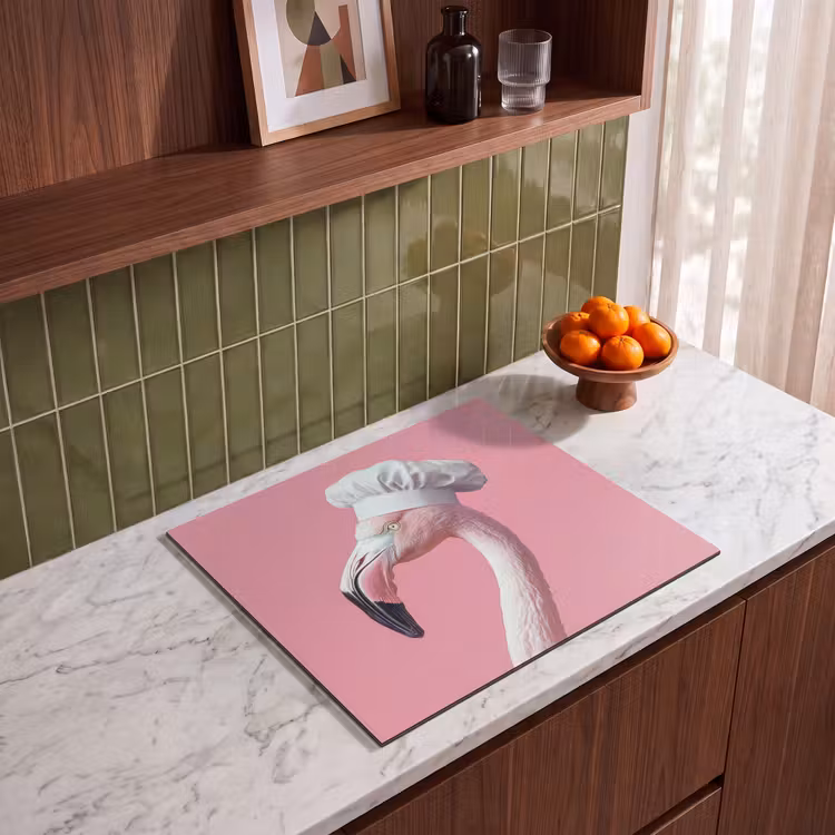 Induction hob protector - Flamingo - Pink - Chef's hat - Bird — 4