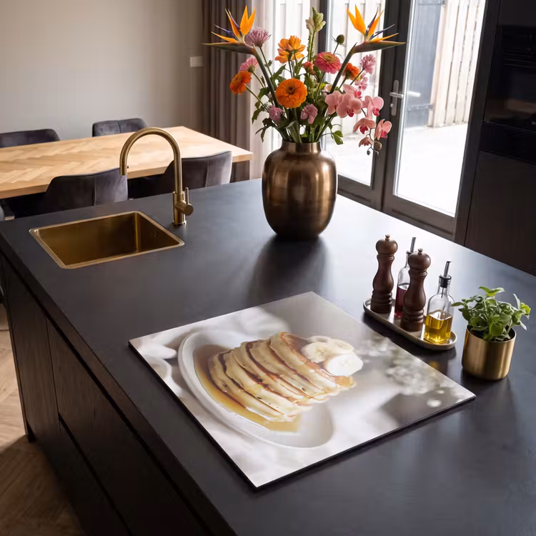 Induction hob protector - Pancakes - Banana - Syrup - White - Beige — 2