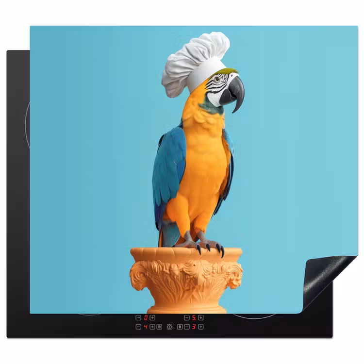 Induction hob protector - Parrot - Chef's hat - Funny - Bird — 1
