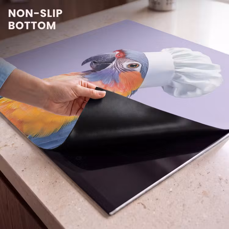 Induction hob protector - Parrot - Chef's hat - Purple - Cute — 5