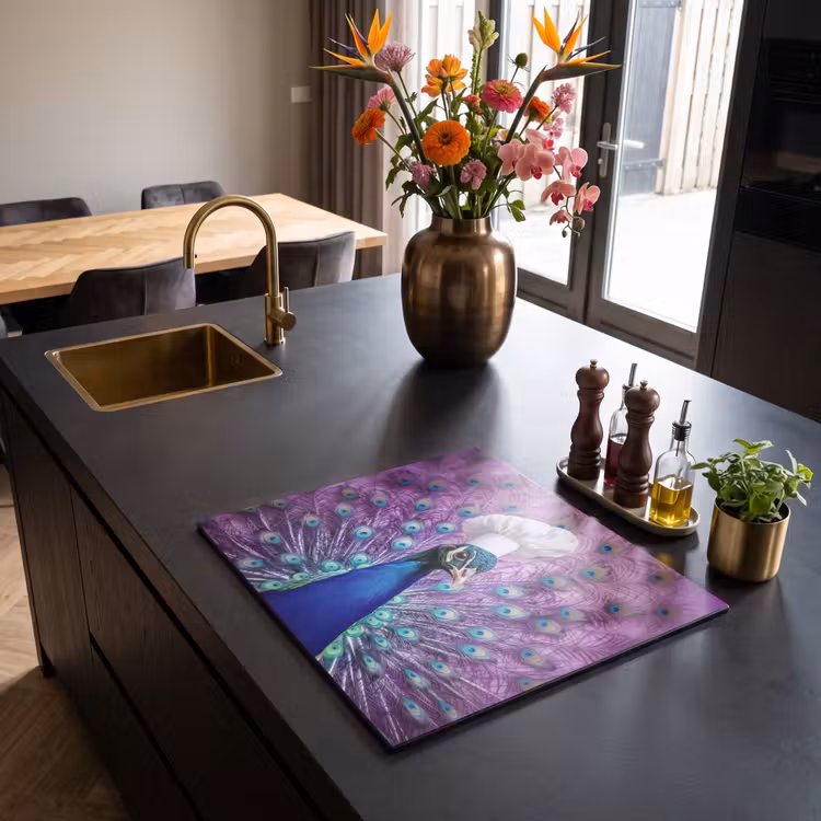 Induction hob protector - Peacock - Chef's hat - Cool - Purple — 2