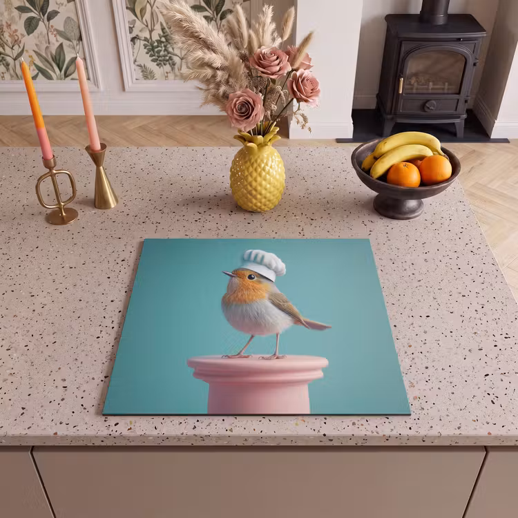 Induction hob protector - Robin - Bird - Chef's hat - Pedestal — 3