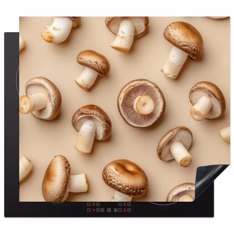 Induction hob protector - Chestnut Mushrooms - Beige — 1
