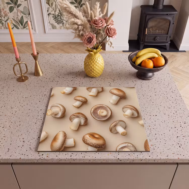 Induction hob protector - Chestnut Mushrooms - Beige — 3