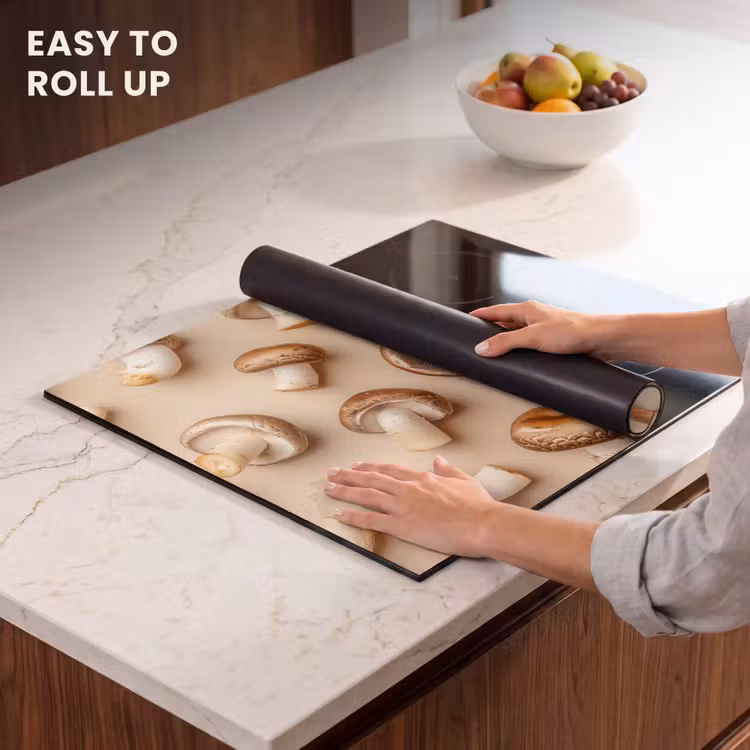 Induction hob protector - Chestnut Mushrooms - Beige — 6