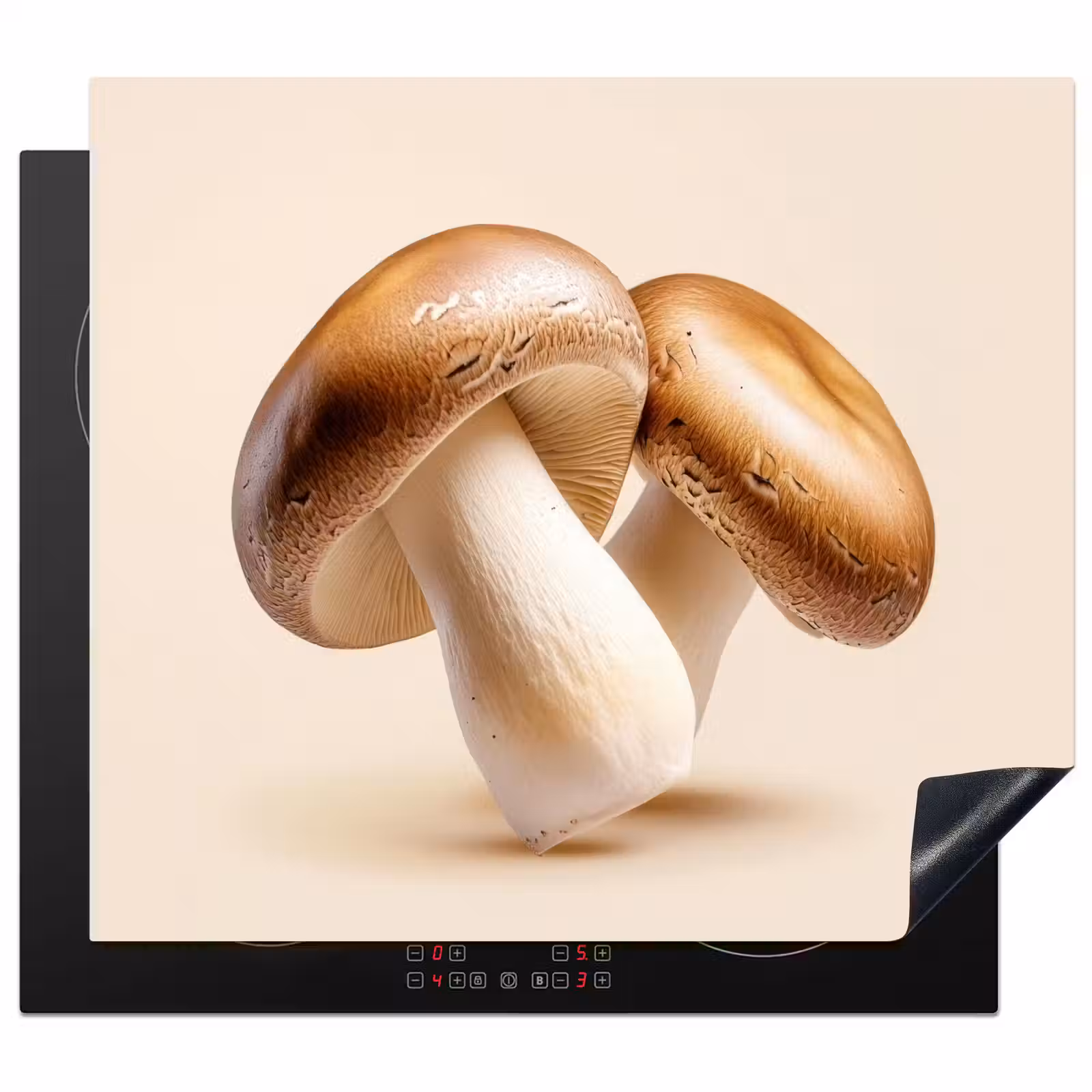 Induction hob protector - Mushrooms - Soft - Beige — 1