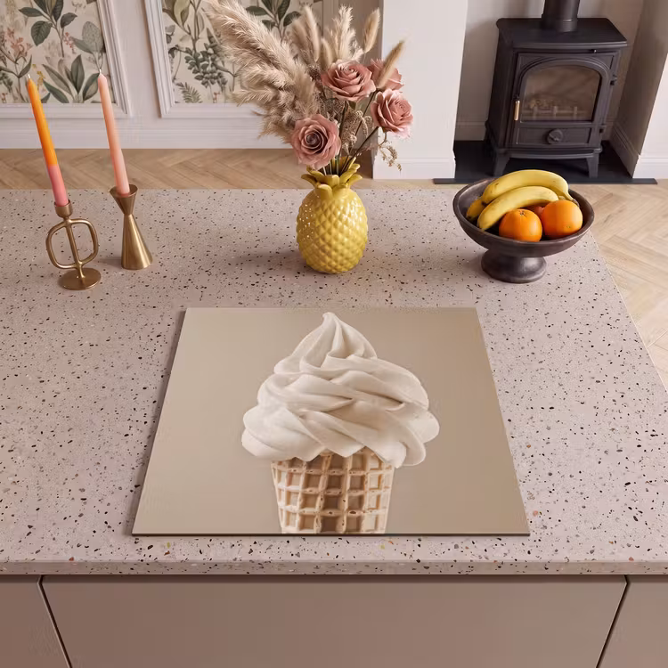 Induction hob protector - Ice cream - Soft ice cream - Creamy - Horn - Beige — 3