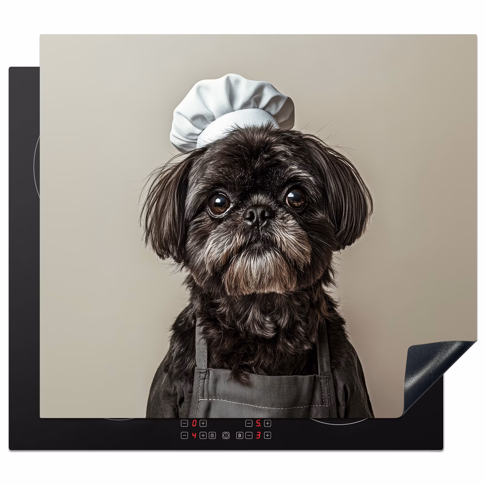 Induction hob protector - Chef's Clothing - Black - Dog — 1
