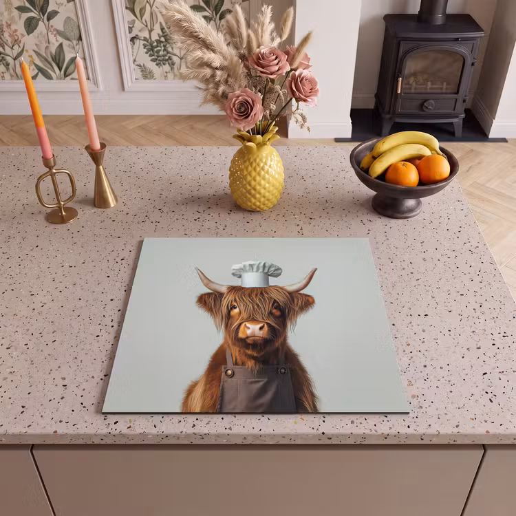 Induction hob protector - Scottish Highlander - Brown - Horns - Chef's clothing — 3