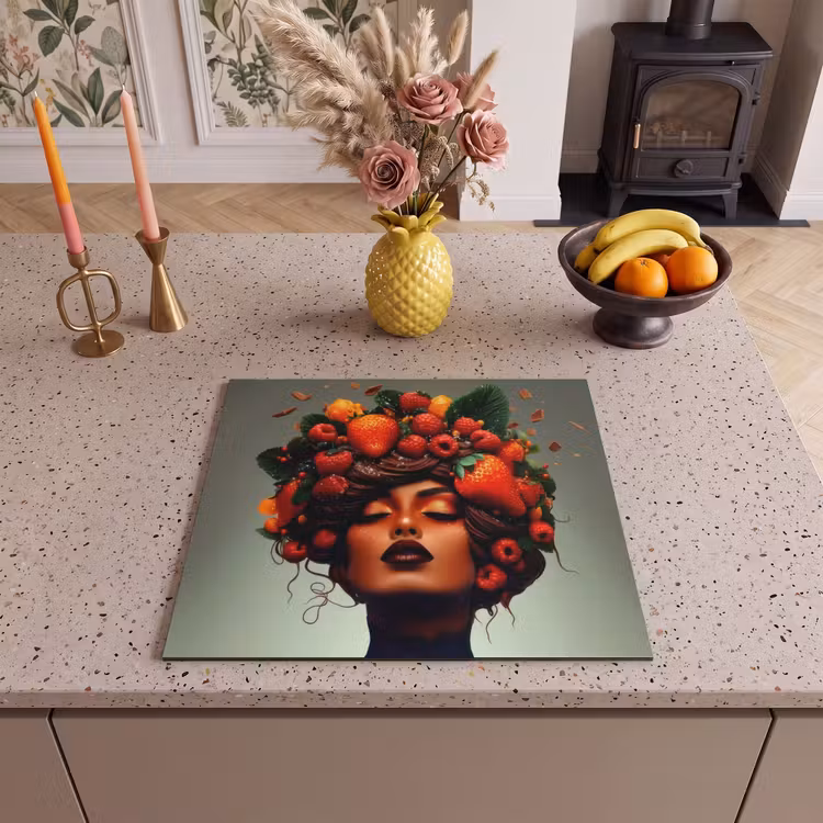 Induction hob protector - Woman - Chocolate - Raspberries - Strawberries - Cookies — 3