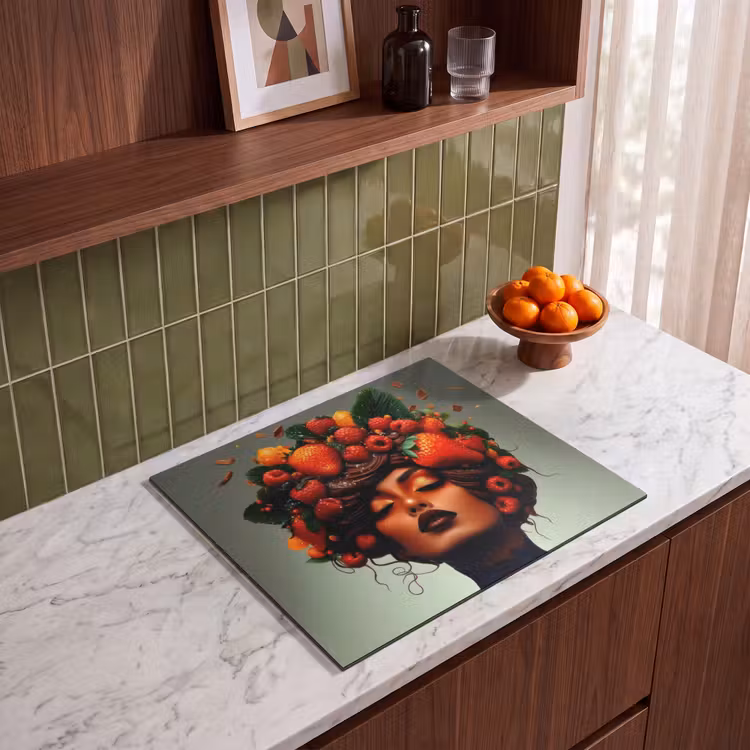 Induction hob protector - Woman - Chocolate - Raspberries - Strawberries - Cookies — 4