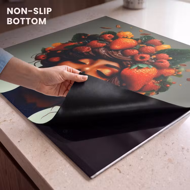 Induction hob protector - Woman - Chocolate - Raspberries - Strawberries - Cookies — 5