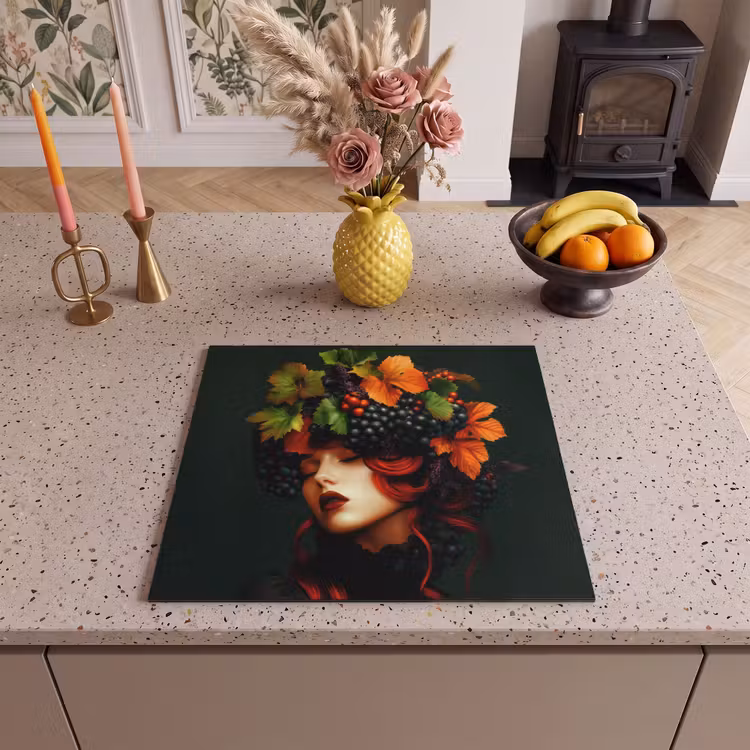 Induction hob protector - Woman - Red - Green - Grapes — 3