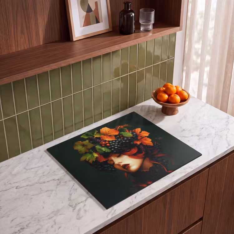 Induction hob protector - Woman - Red - Green - Grapes — 4