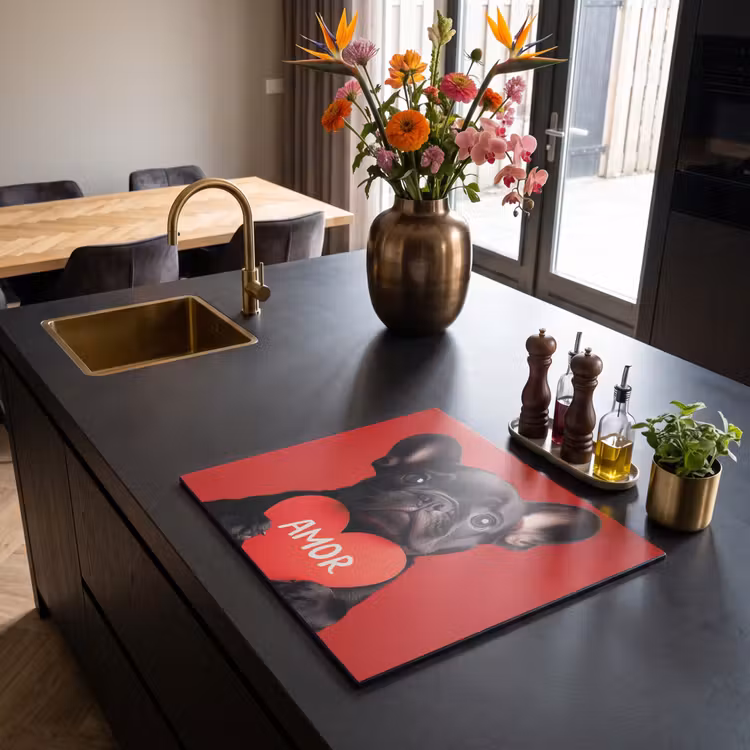 Induction hob protector - Amor - Dog - Heart - Red — 2