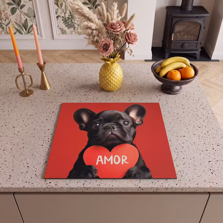Induction hob protector - Amor - Dog - Heart - Red — 3