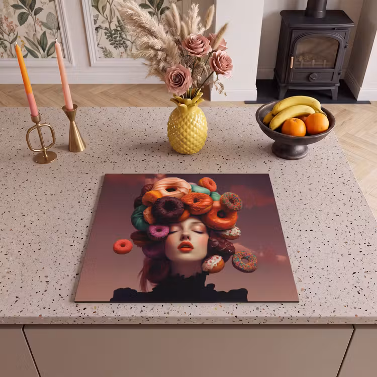 Induction hob protector - Woman - Donuts - Colorful — 3