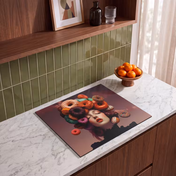 Induction hob protector - Woman - Donuts - Colorful — 4