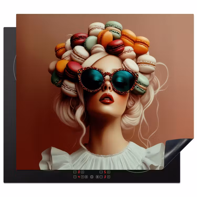 Induction hob protector - Woman - Macaroons - Glasses — 1