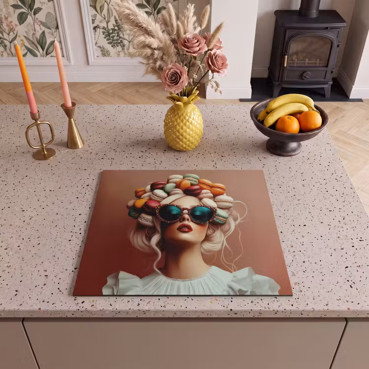 Induction hob protector - Woman - Macaroons - Glasses — 3